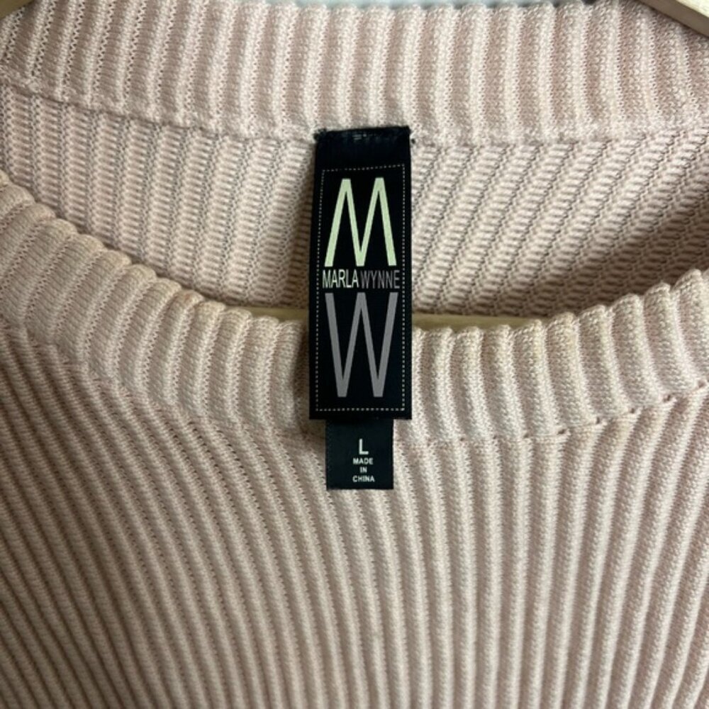 Marla Wynne Pink Ribbed Women's Sweater Size L - Picture 6 of 9